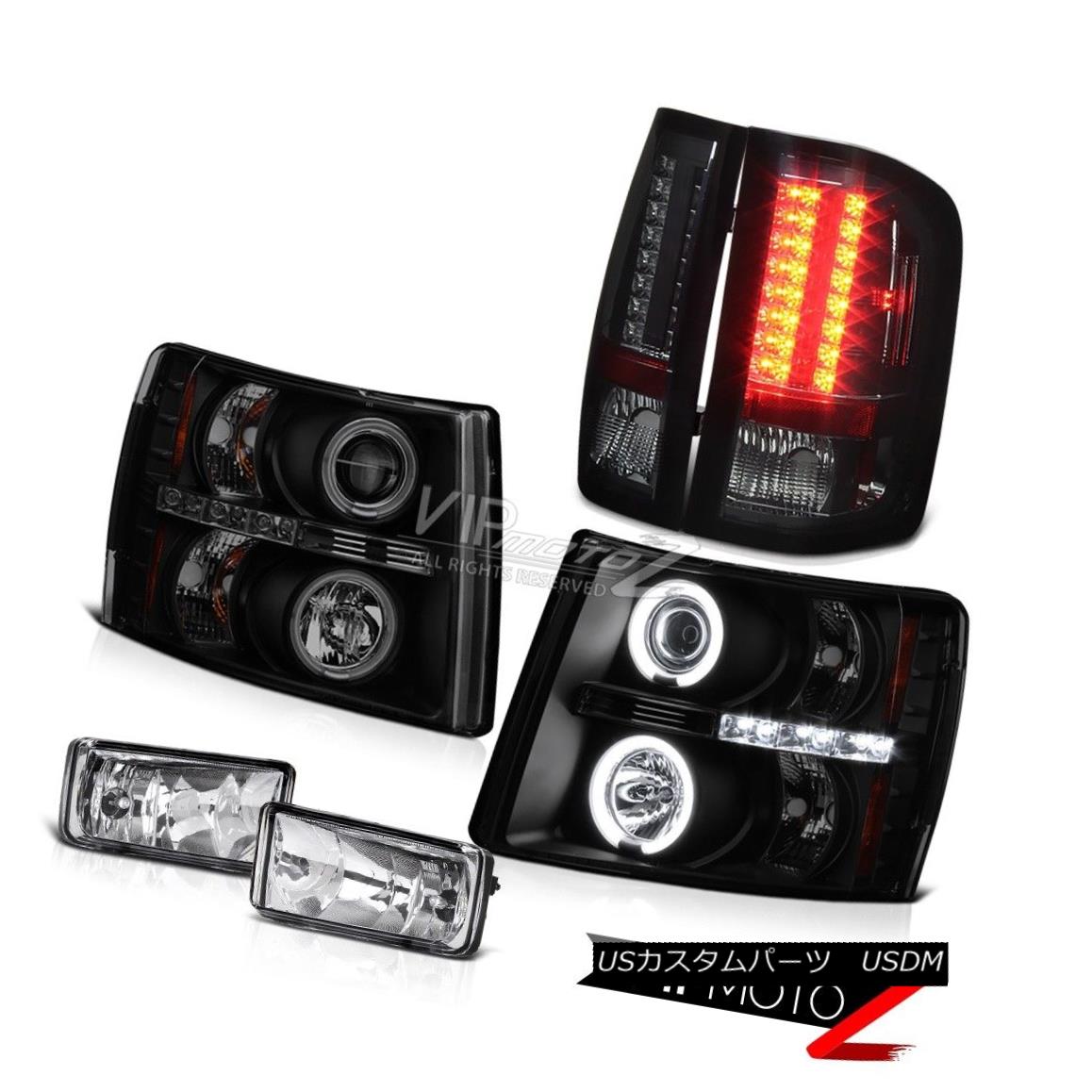 ヘッドライト 07-13 Silverado 3500HD Smoke Tinted CCFL Rim Headlight LED Tail Lamp Driving Fog 07-13 Silverado 3500HD煙がかったCCFLリムヘッドライトLEDテールランプの霧走行 【並行輸入品】