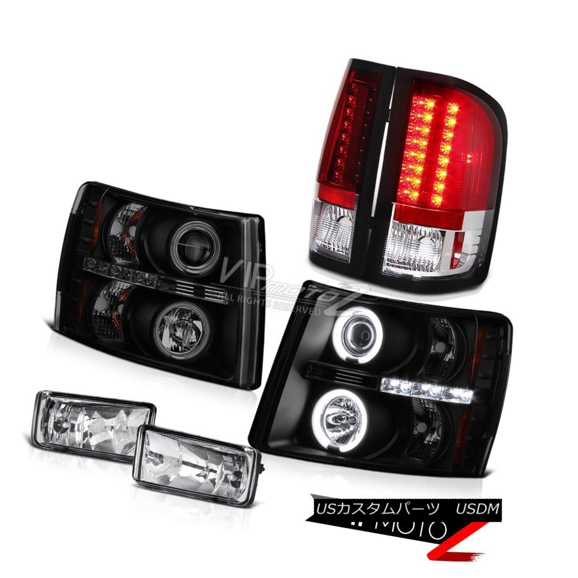 ヘッドライト Smoked CCFL Headlight+Red Clear LED Tail Light+Euro Fog 2007-2013 Silverado 1500 スモークCCFLヘッドライト+レッドクリアLEDテールライト+ユーロフォッグ2007-2013 Silverado 1500 【並行輸入品】