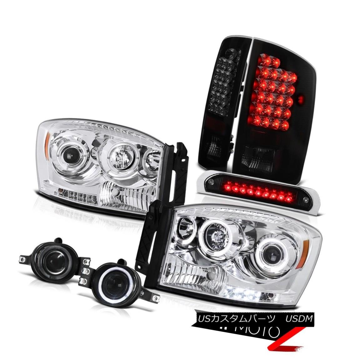 ヘッドライト 07 08 Ram Hemi Headlights Halo DRL LED Sinister Black Tail Lights Glass Fog 3rd 07 08 Ram HemiヘッドライトHalo DRL LED SinisterブラックテールライトGlass Fog 3rd 【並行輸入品】