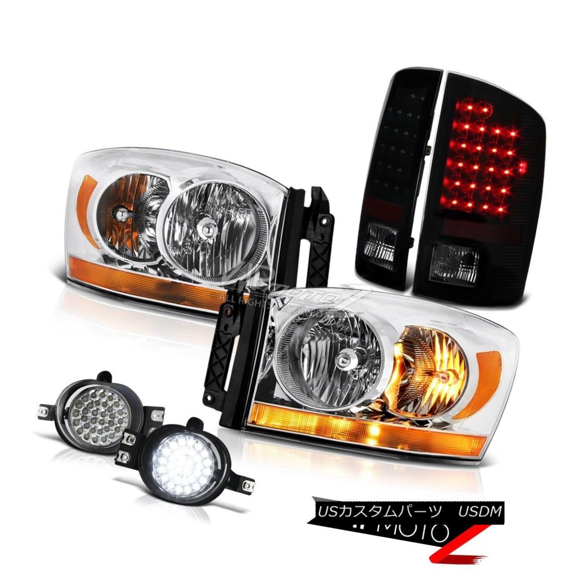 ヘッドライト 07-08 Dodge Ram 1500 Ws Euro Clear Headlights Fog Lamps Darkest Smoke Tail Brake 07-08 Dodge Ram 1500 Wsユーロクリアヘッドライトフォグランプ暗い煙テールブレーキ 【並行輸入品】