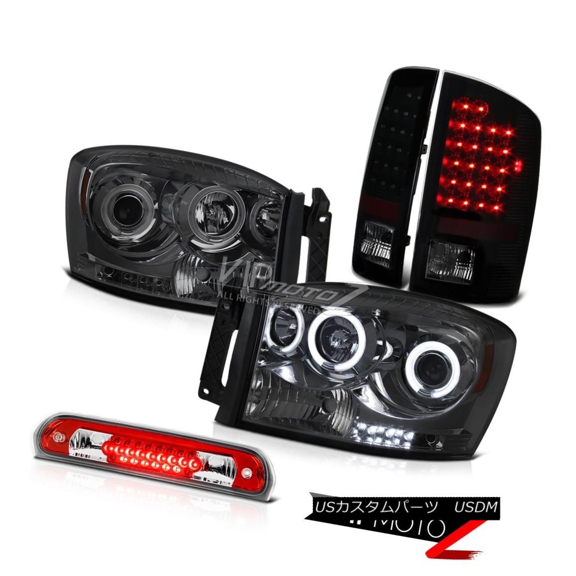 ヘッドライト Smoke CCFL Halo Headlights LED Bulbs Taillights Roof Brake Red 2007 2008 Ram SLT 煙CCFL HaloヘッドライトLED電球曇り屋根ブレーキ赤2007年2008年Ram SLT 【並行輸入品】