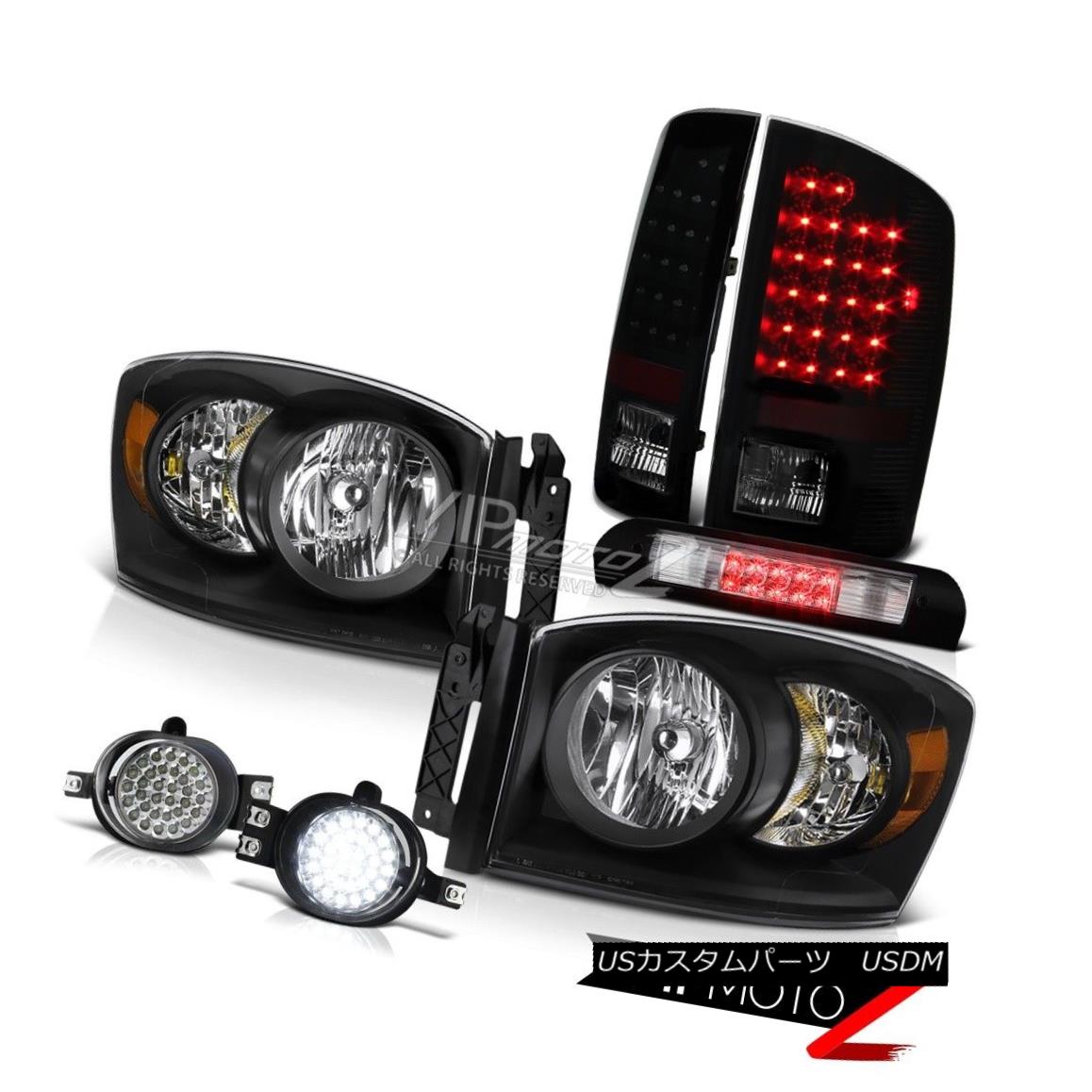 ヘッドライト Black Headlamp Brake Taillights LED D.R.L Fog High Stop Chrome 2006 Dodge Ram ST ブラックヘッドランプブレーキ灯LED D.R.Lフォッグハイストップクロム2006ドッジラムST 【並行輸入品】