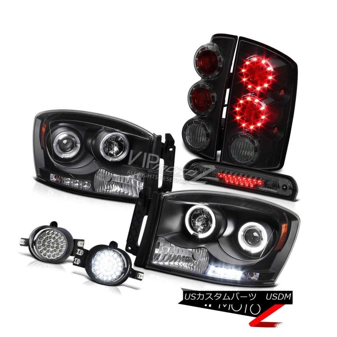 ヘッドライト Black Headlights Projector L.E.D Rear Tail Lights LED Fog Roof Brake 2006 Ram WS ブラックヘッドライトプロジェクターL.E.DリアテールライトLEDフォグルーフブレーキ2006 Ram WS 【並行輸入品】