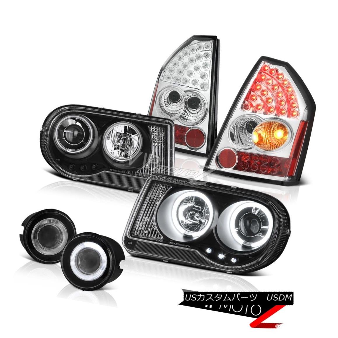 ヘッドライト 2X Black CCFL Projector LED Tail Lights Chrome Fog 2005-2007 Chrysler 300C 6.1L 2XブラックCCFLプロジェクターLEDテールライトクロムフォグ2005-2007クライスラー300C 6.1L 【並行輸入品】