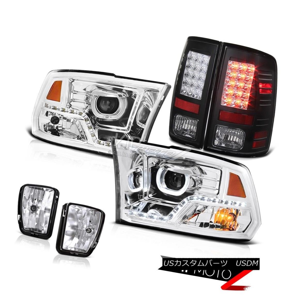 ヘッドライト 13-17 RAM 1500 Chrome Head Lamp Fog Lights Nighthawk Black Tail Lamps SET PAIR 13-17 RAM 1500クロームヘッドランプフォグライトナイトホークブラックテールランプSET PAIR 【並行輸入品】