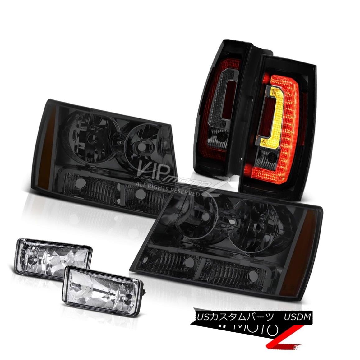 ヘッドライト 07-14 Chevy Suburban Head Lamps Darkest Smoke Tail Chrome Driving Replacement 07-14シボレー郊外ヘッドランプ暗い煙テールクローム駆動交換 【並行輸入品】
