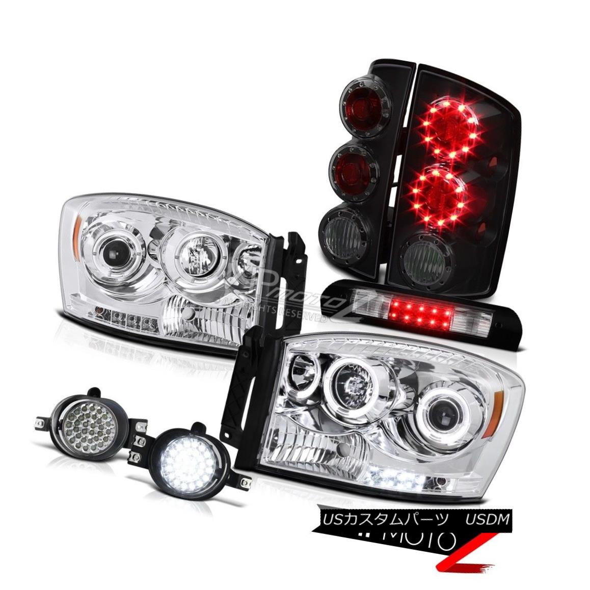 ヘッドライト Halo LED Headlights Sinister Black Taillights Surface Fog High Brake 2006 Ram V6 HaloのLEDヘッドライト灰色の曇りのある曇り面の霧高いブレーキ2006 Ram V6 【並行輸入品】