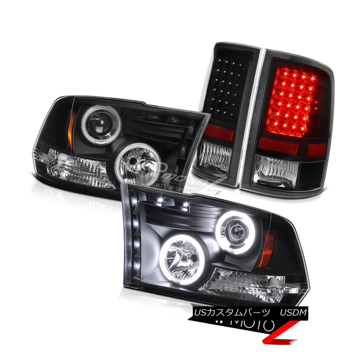 ヘッドライト 2009-2010-2011-2012-2013-2017 Ram Black CCFL Halo Rim Headlights LED Tail Lights 2009-2010-2011 -2012-2013-201 7ラムブラックCCFLハローリムヘッドライトLEDテールライト 【並行輸入品】