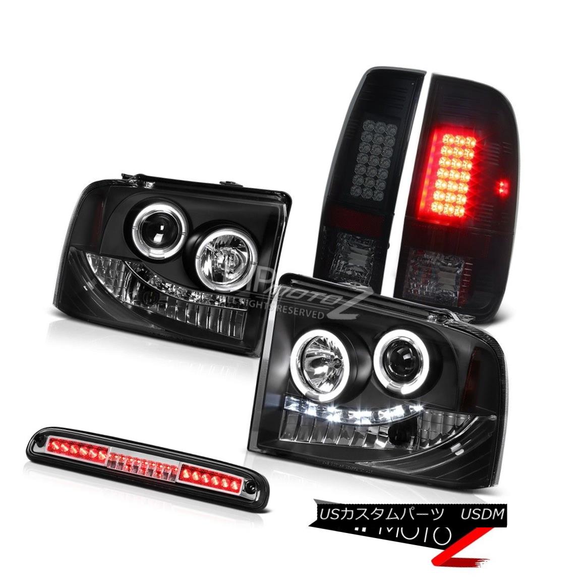 ヘッドライト Black Headlights Smoke Tinted LED Tail Lights High Stop 2005-2007 F250 Highline ブラックヘッドライト煙がかかったLEDテールライトハイストップ2005-2007 F250 Highline 【並行輸入品】