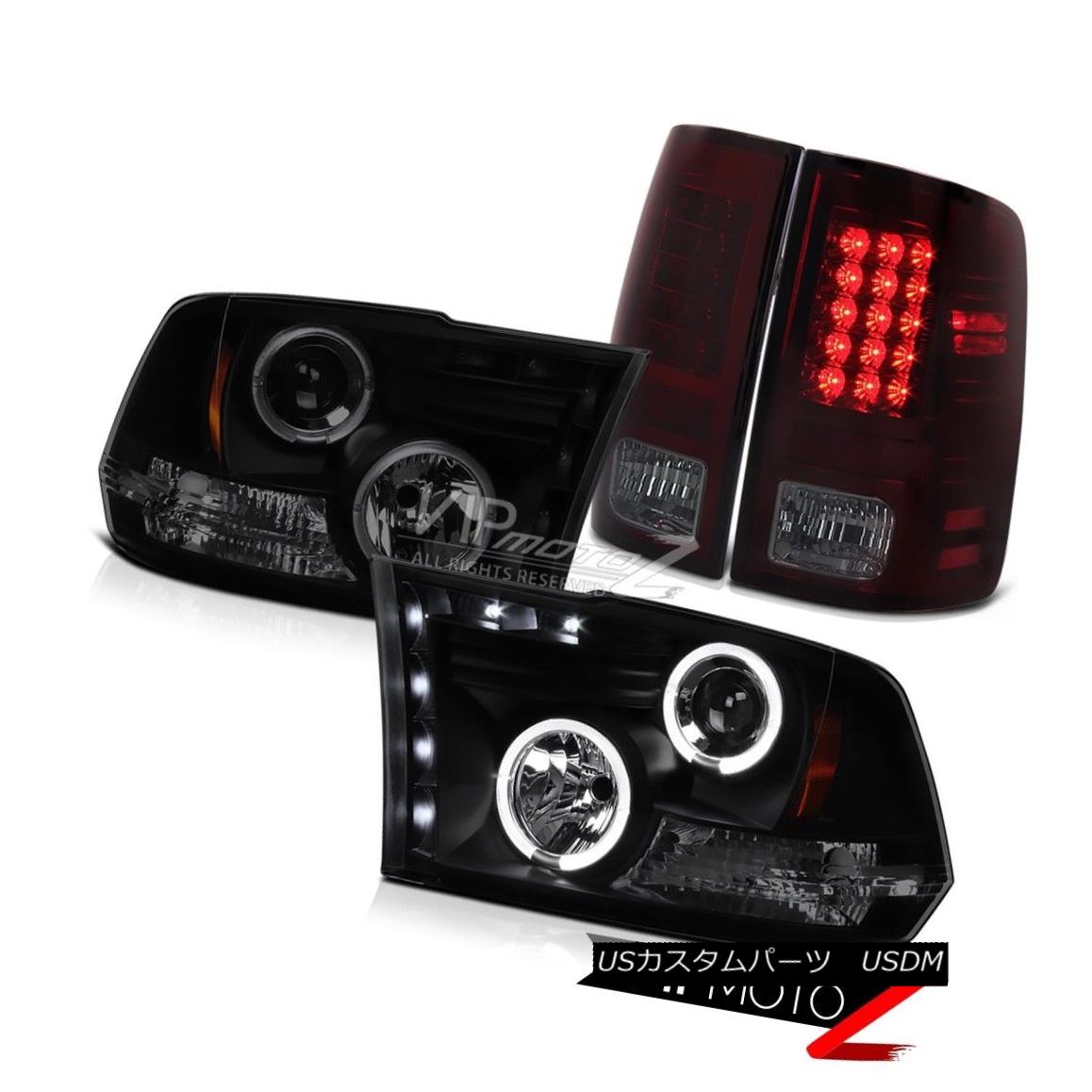 ヘッドライト Smoke Red LED Taillights Halo Headlights 2009 2010 2011-2015 2016 2017 Dodge Ram Smoke Red LEDの灯台Haloヘッドライト2009 2010 2011-2015 2016 2017 Dodge Ram 【並行輸入品】