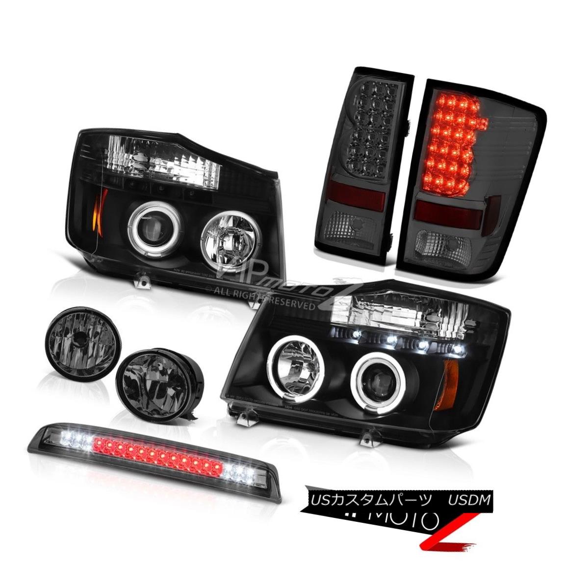 ヘッドライト For 04-15 Titan XE LED Projector Halo Headlights Tail Lights Smoke Fog High Stop 04-15タイタンXE LEDプロジェクターのためのヘイローヘッドライトテールライトスモークフォッグハイストップ 【並行輸入品】