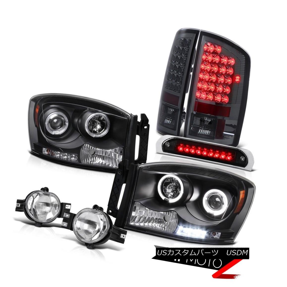 ヘッドライト 06 Ram V6 Black Headlights SMD Halo Tail Lights LED Tinted Driving Fog Roof Stop 06 Ram V6ブラックヘッドライトSMD HaloテールライトLED Tinted Driving Fog Roof Stop 【並行輸入品】