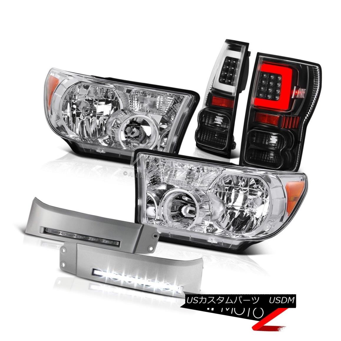 ヘッドライト 07 08 09 10 11 12 13 Toyota Tundra Fiber Optic Rear Head Lights Silver Drl Set 07 08 09 10 11 12 13トヨタトンドラ光ファイバーリアヘッドライトシルバーDrlセット 【並行輸入品】