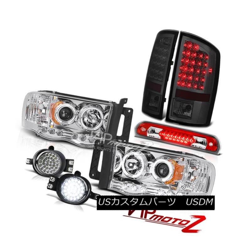 ヘッドライト 2002-2005 Ram V8 Chrome LED Headlights Smoke Tail Lamps Wiring+LED Fog High Stop 2002-2005 Ram V8クロームLEDヘッドライトスモークテールランプ配線+ LEDフォグハイストップ 【並行輸入品】