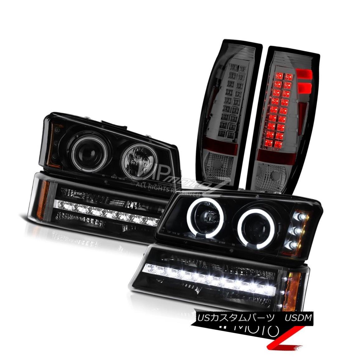 ヘッドライト 03-06 Chevy Avalanche Graphite Smoke Tail Lamps Turn Signal Headlights Ccfl Rim 03-06シボレーアバランチェグラファイト煙テールランプ信号ヘッドライトCcfl Rim 【並行輸入品】
