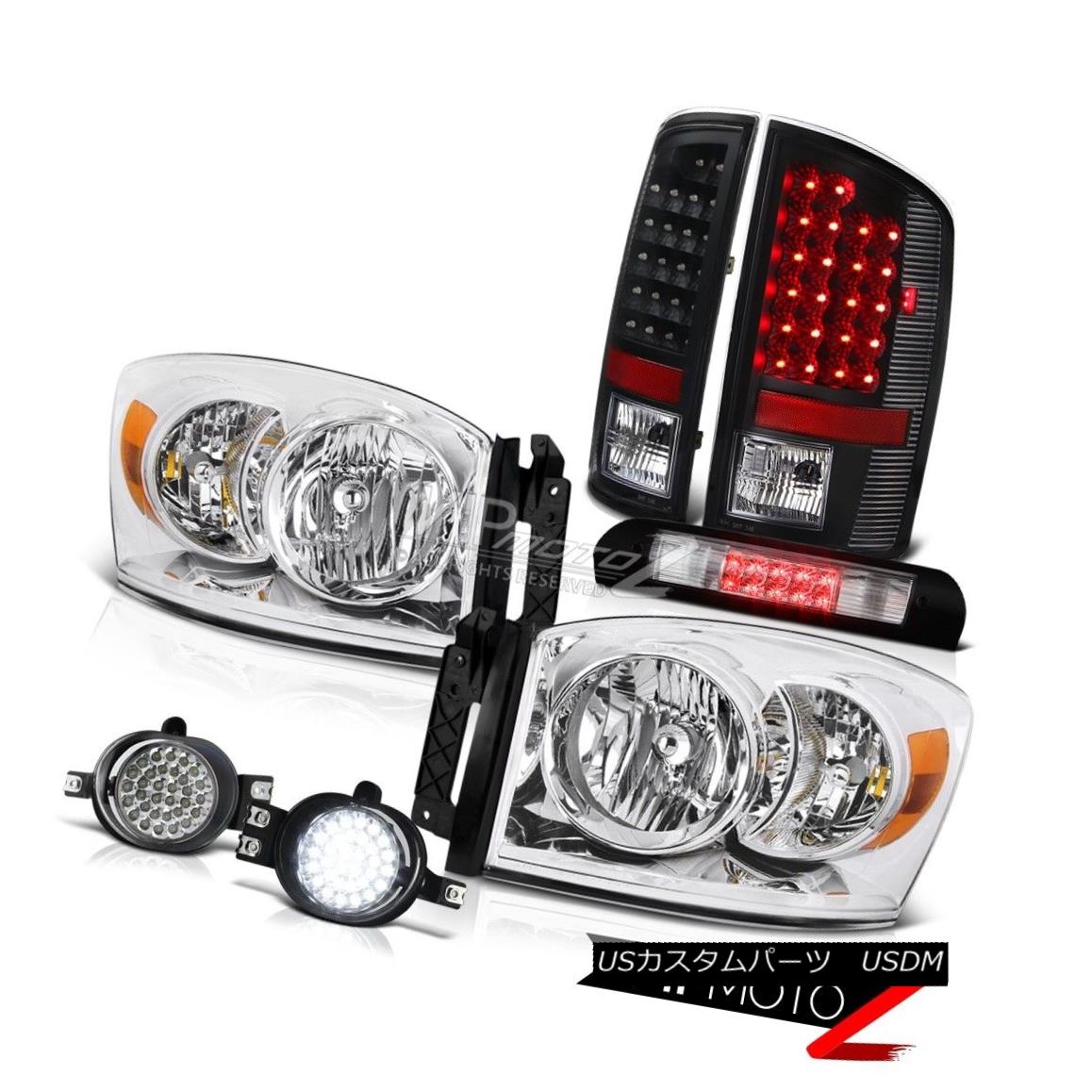 完璧 ライト ランプ Led Black Headlights New Pair ヘッドライト Tail ペア新しいヘッドライトブラックledテール ライトフォグランプ第3ブレーキカーゴ06ドッジラム Ram Dodge 06 Cargo Brake 3rd Foglamp Lights Rsuay Metrokota Go Id