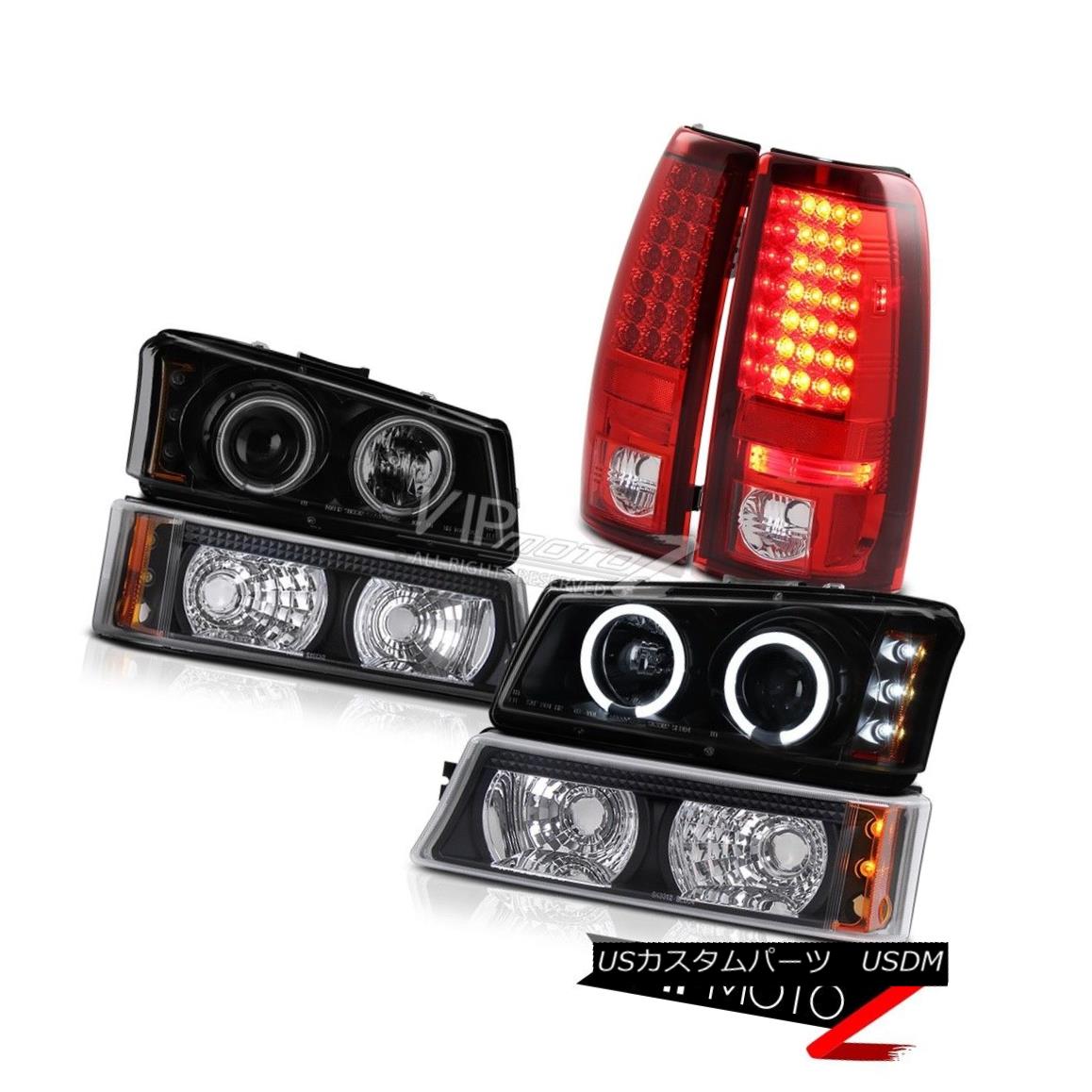 ヘッドライト 03 04 05 06 Silverado CCFL Angel Eye Halo Head Light Bumper LED Brake Taillights 03 04 05 06シルバラードCCFLエンジェルアイハローヘッドライトバンパーLEDブレーキテールライト 【並行輸入品】