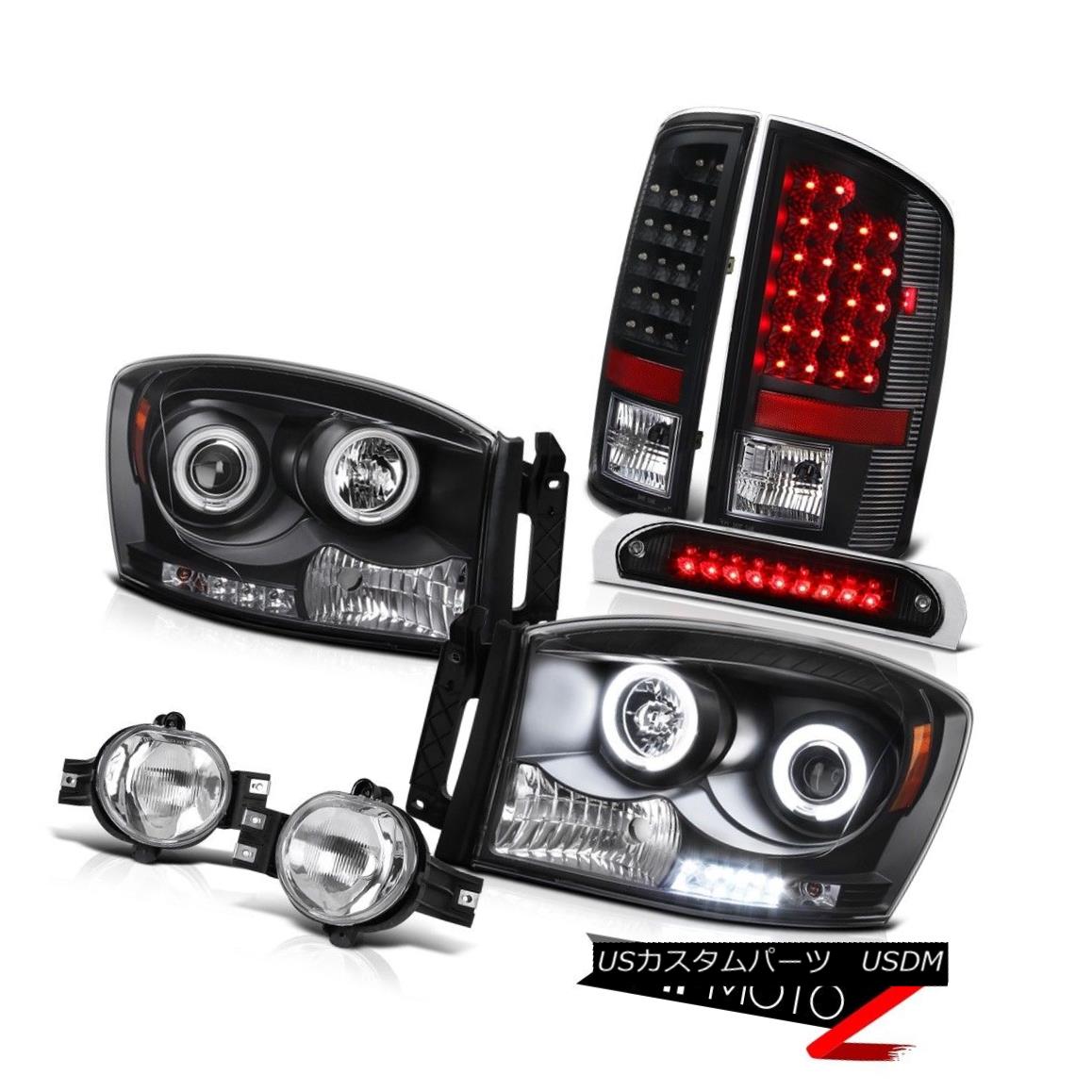 ヘッドライト 06 Ram 2500 Black CCFL Rim Headlights LED Tail Lamps Crystal Clear Fog Roof Stop 06 Ram 2500ブラックCCFLリムヘッドライトLEDテールランプクリスタルクリアフォグ屋根止め 【並行輸入品】