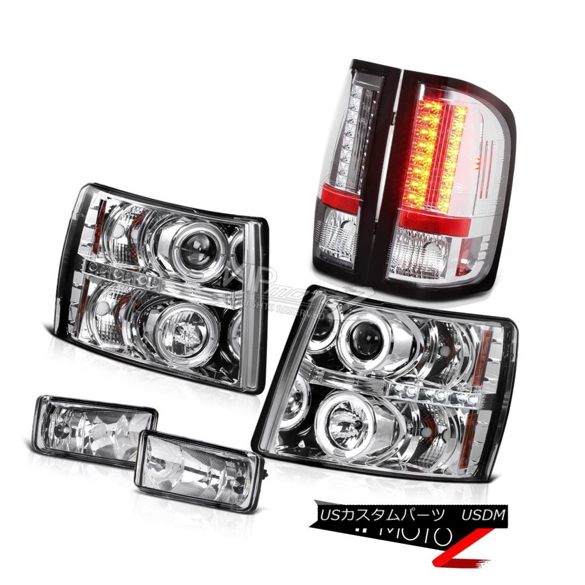 ヘッドライト {CHROME} 07-13 SILVERADO Halo Projector Headlight+LED Tail Light+Clear Fog Lamps {CHROME} 07-13 SILVERADO Haloプロジェクターヘッドライト+ LEDテールライト+クリアフォグランプ 【並行輸入品】