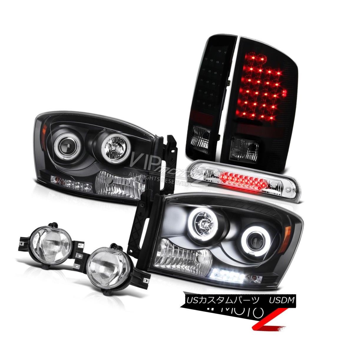 ヘッドライト 06 Dodge Ram DRL CCFL Ring Headlights Sinister Black LED Taillights Fog 06 Dodge Ram DRL CCFLリングヘッドライトSinister Black LED曇り霧 【並行輸入品】