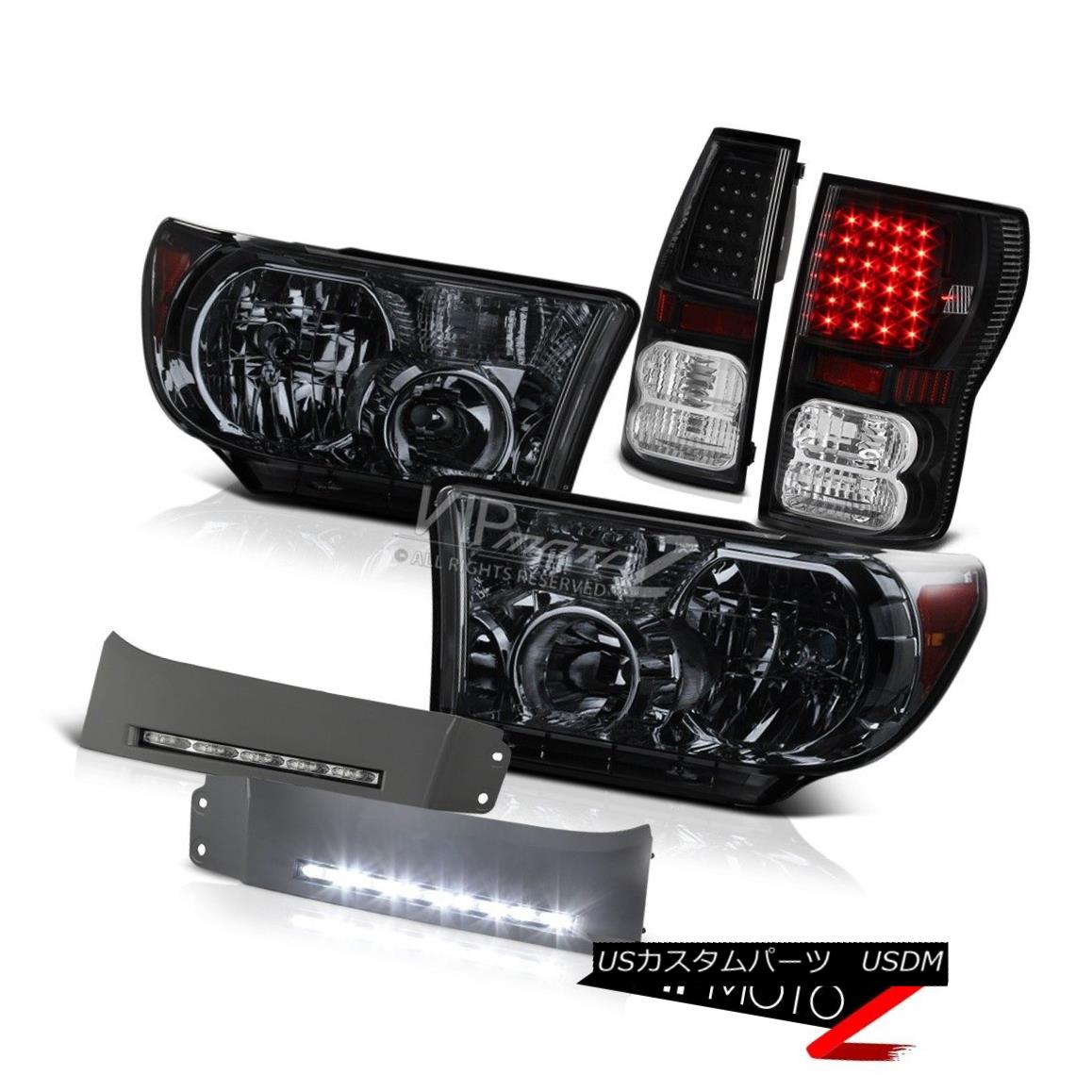 ヘッドライト 2007-13 Tundra PLATINUM BASE Smoke Headlight Black LED Tail Light DRL Fog Kit 2007年?13年Tundra PLATINUM BASEスモークヘッドライトブラックLEDテールライトDRL Fog Kit 【並行輸入品】