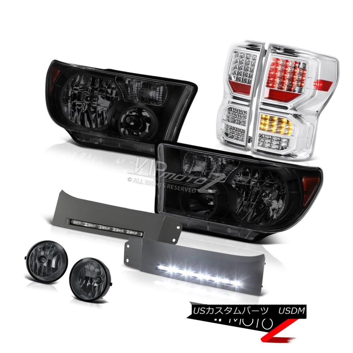 ヘッドライト 07-13 Toyota Tundra SR5 Taillights Headlamps Bumper DRL Dark Smoke Fog Lamps LED 07-13トヨタツンドラSR5テールライトヘッドランプバンパーDRLダークスモークフォグランプLED 【並行輸入品】