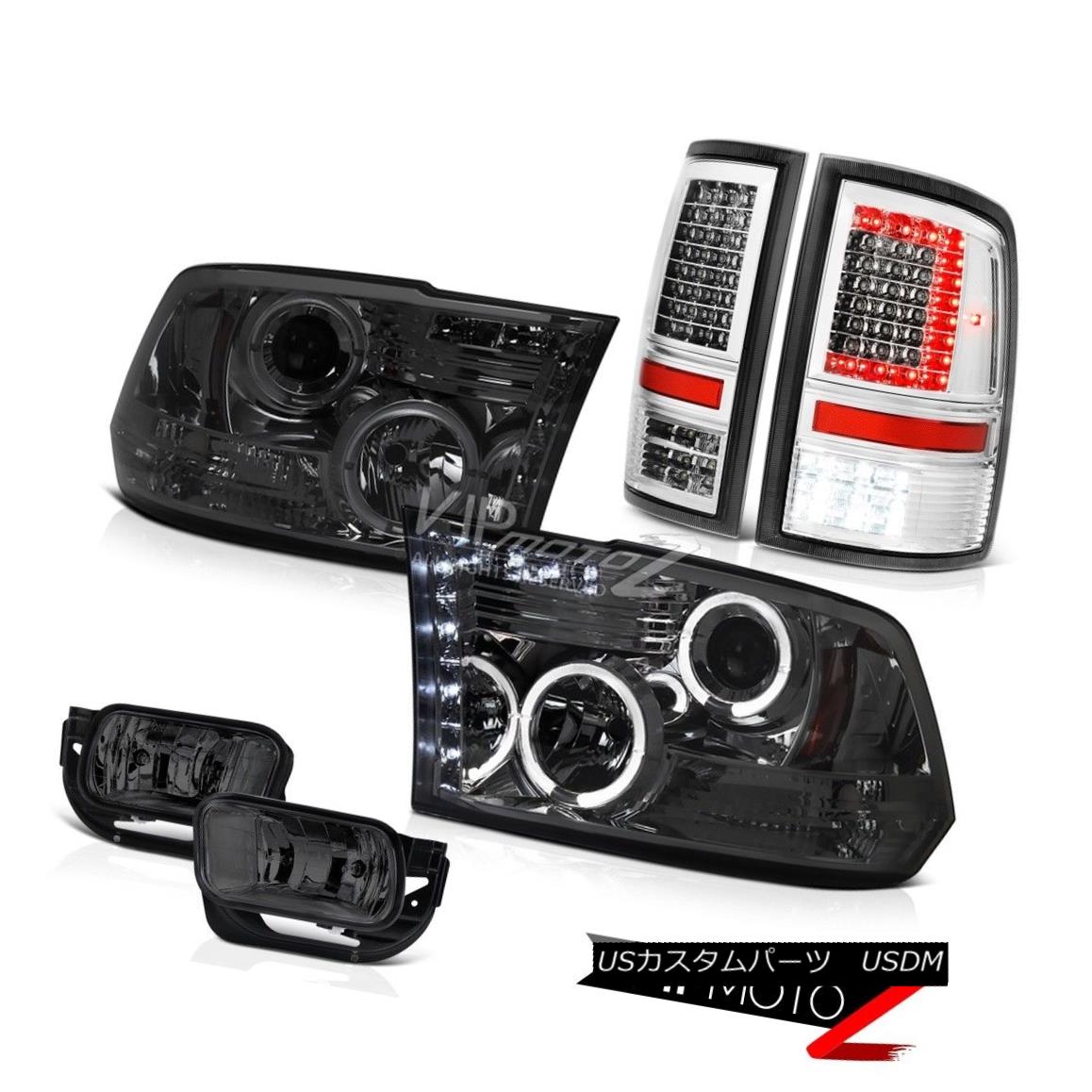 ヘッドライト 09-15 16 17 Dodge RAM 1500 Euro Clear Tail Light Smoked Fog Lamp Headlights SET 09-15 16 17ダッジRAM 1500ユーロクリアテールライトスモークフォグランプヘッドライトSET 【並行輸入品】