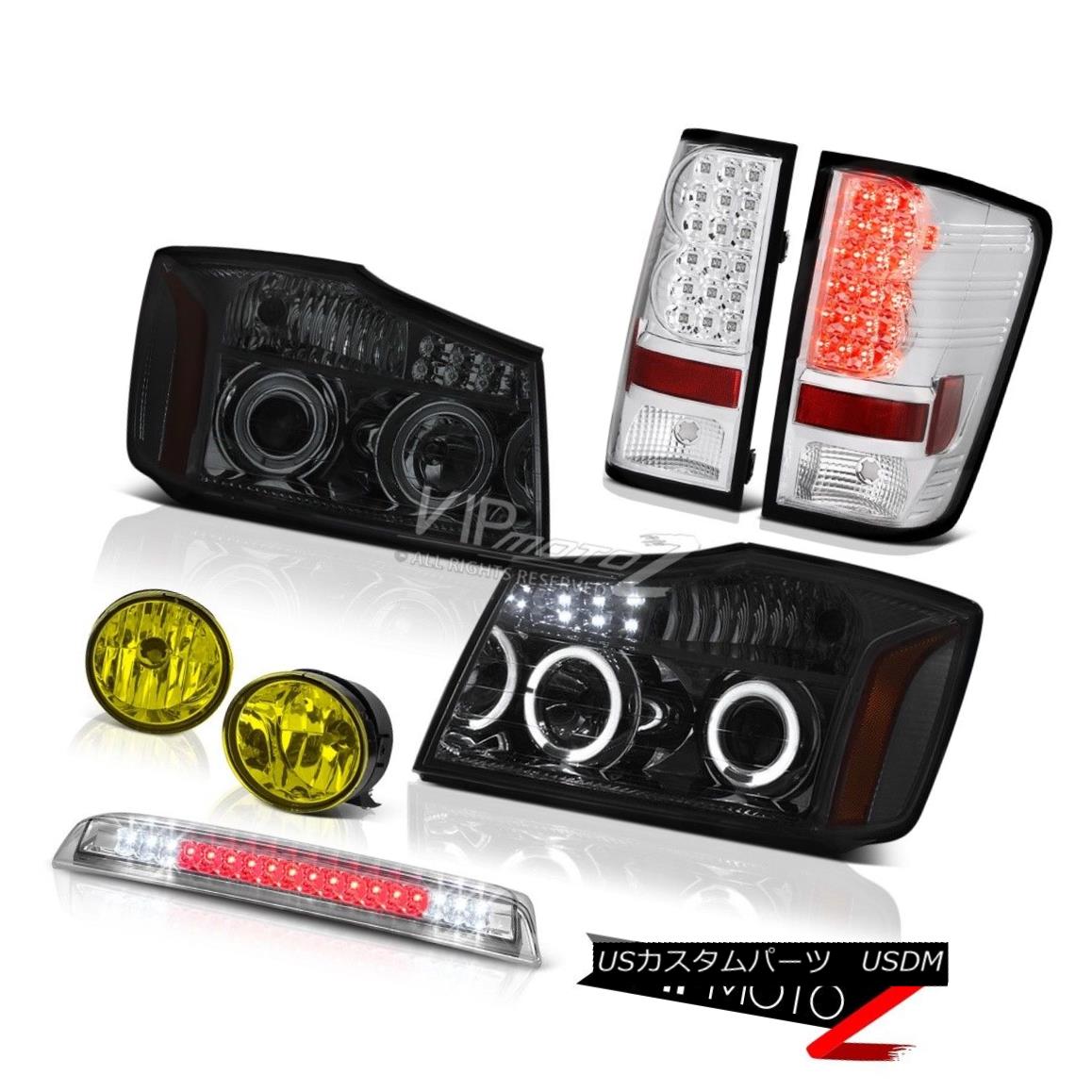 ヘッドライト Halo Smoke Headlight Tail Light Yellow Fog Roof LED Clear For 2004-2015 Titan SL ハロー煙ヘッドライトテールライトイエローフォグルーフLEDクリア2004-2015タイタンSL 【並行輸入品】