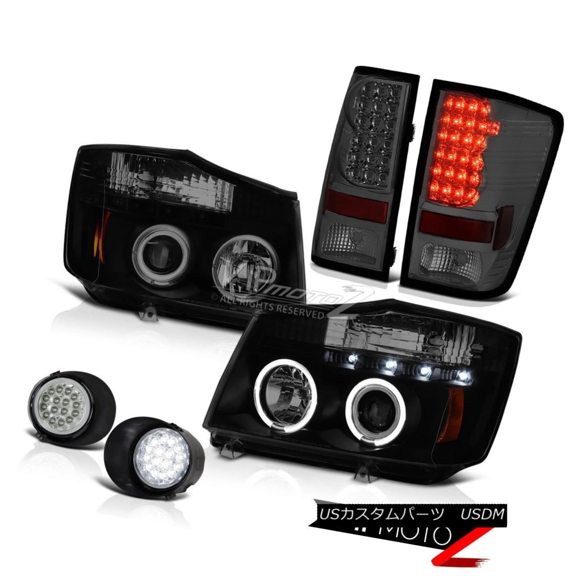 ヘッドライト For 2004-2015 Titan SV Halo Projector Headlight Brake Tail Light LED Bumper Fog 2004年?2015年Titan SV HaloプロジェクターヘッドライトブレーキテールライトLEDバンパーフォグ 【並行輸入品】