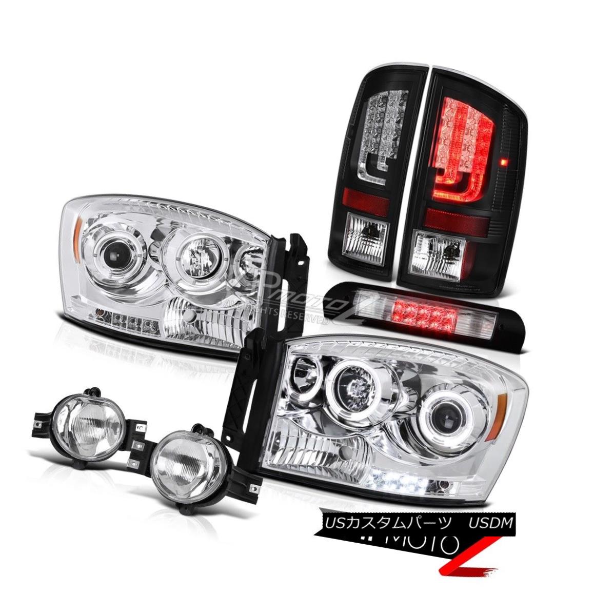 ヘッドライト 07-08 Dodge Ram 2500 5.9L Black Tail Lights Headlights Fog Lamps 3RD Brake Light 07-08 Dodge Ram 2500 5.9Lブラックテールライトヘッドライトフォグランプ3RDブレーキライト 【並行輸入品】