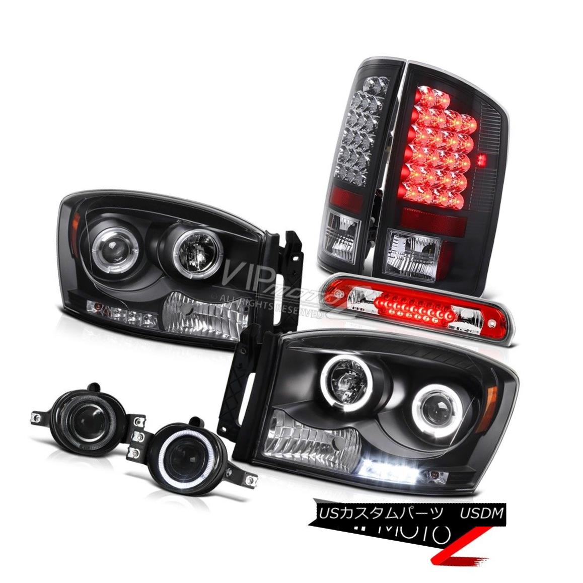 人気を誇る ライト ランプ ヘッドライト Twin Halo Led Headlamps Smd Tail Lights Black Projector Fog 06 Dodge Ram 2500 ツインハローledヘッドランプsmdテールライトブラックプロジェクターフォグ06 Dodge Ram 2500