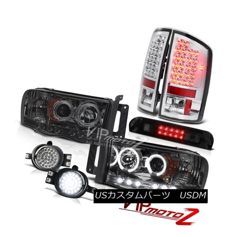 ヘッドライト Pair Smoke Halo Headlights Bright LED Tail Lights Trim Fog 3rd 02-05 Dodge Ram ペア煙ハローヘッドライト明るいLEDテールライトトリムフォグ3rd 02-05 Dodge Ram 【並行輸入品】