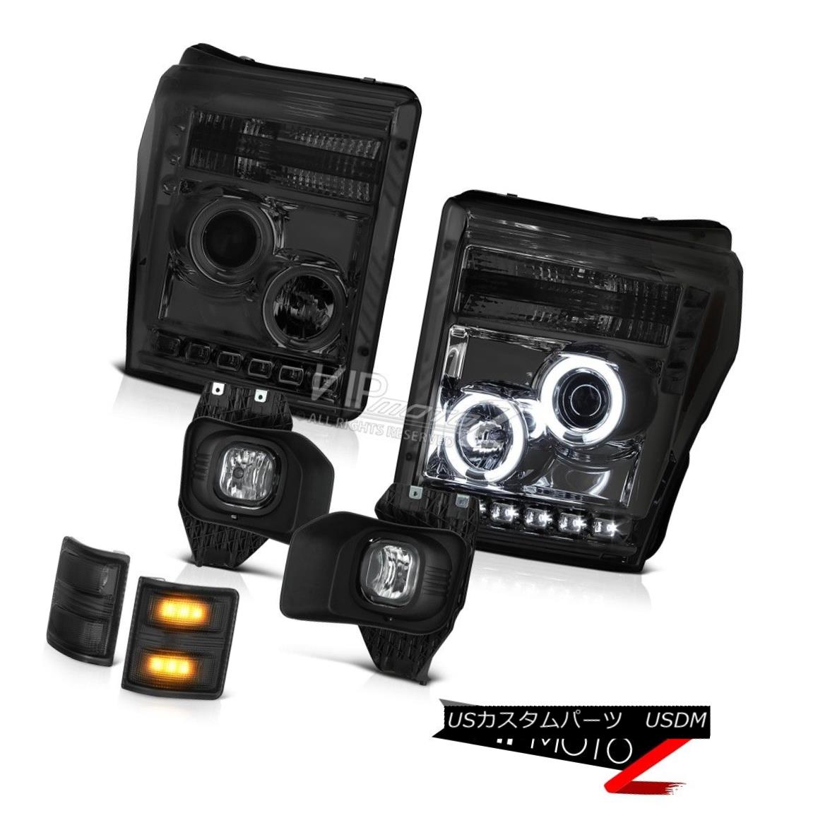 ヘッドライト 2011-2016 F250 XL Mirror Signal Light Chrome Fog Lamps Headlights LED CCFL Rim 2011-2016 F250 XLミラー信号ライトクロームフォグランプヘッドライトLED CCFLリム 【並行輸入品】