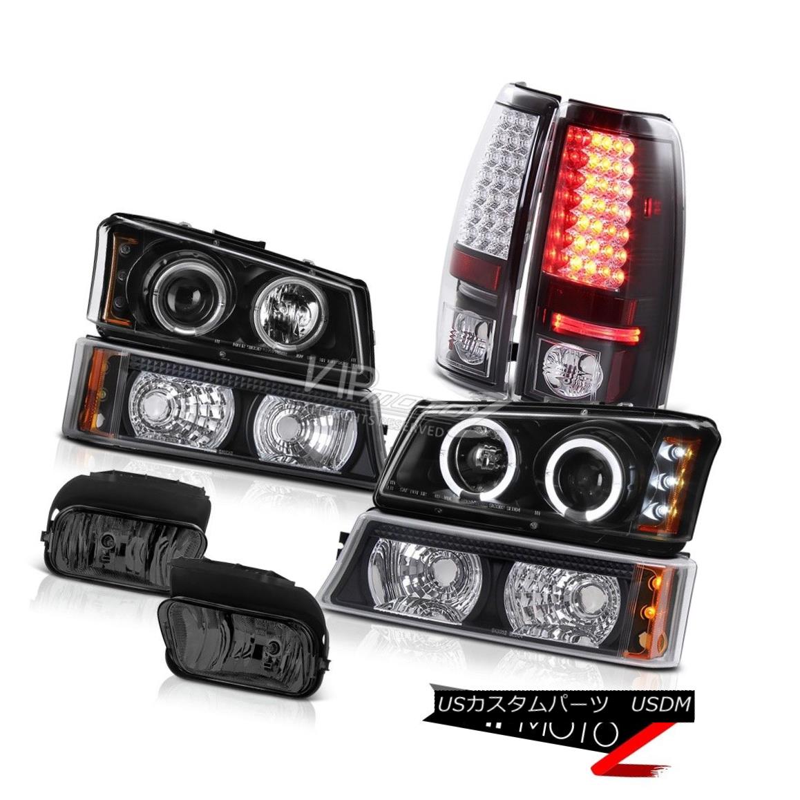 ヘッドライト 2003-2006 Silverado Angel Eye Projector Headlights Black LED Taillights Foglight 2003-2006シルバラードエンジェルアイプロジェクターヘッドライトブラックLEDテールライトFoglight 【並行輸入品】