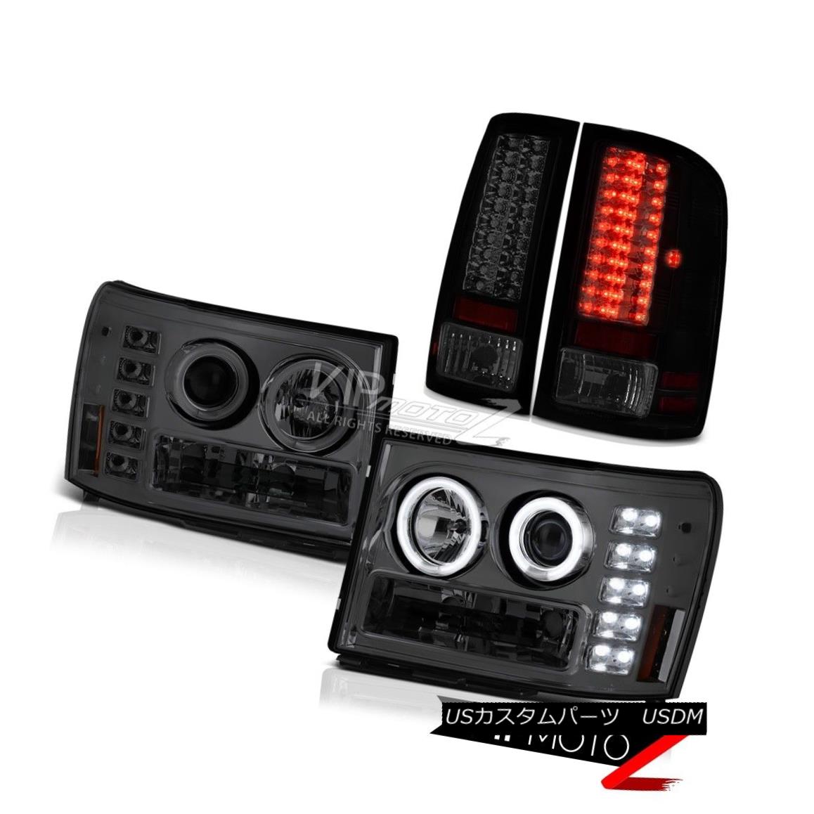 ヘッドライト CCFL Angel Eye Headlight Smoke LED Tail Light 07 08 09 10 11 GMC Sierra 6.0L SLE CCFLエンジェルアイヘッドライト煙LEDテールライト07 08 09 10 11 GMC Sierra 6.0L SLE 【並行輸入品】