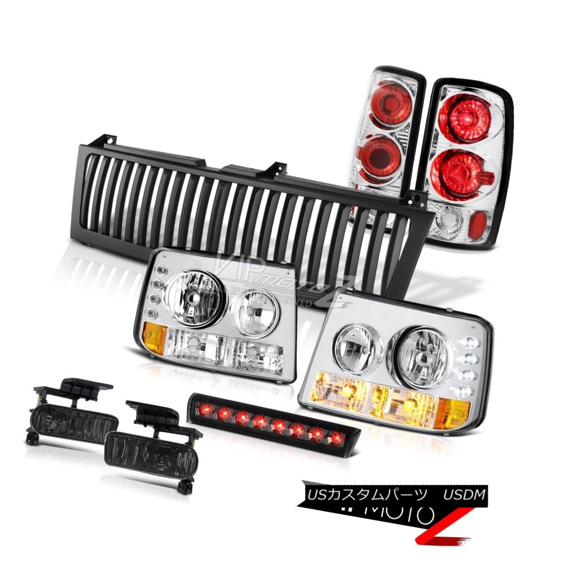 ヘッドライト Euro Chrome Headlights Signal Tail Fog High 3rd LED Black 2000-06 Suburban 1500 ユーロクロームヘッドライト信号テールフォッグハイ3番目のLEDブラック2000-06郊外1500 【並行輸入品】