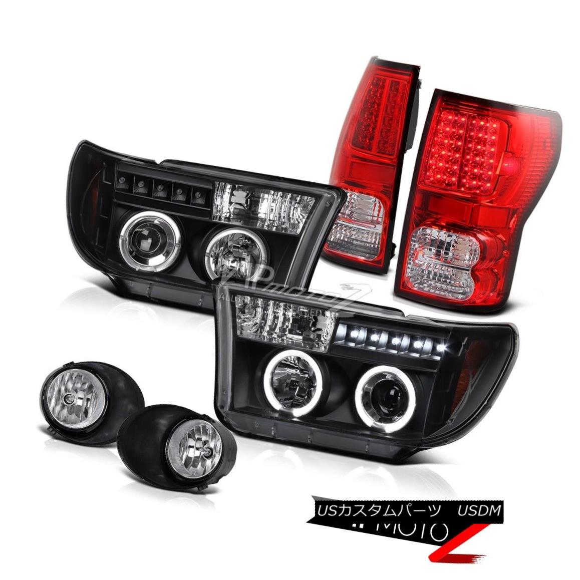 ヘッドライト Tundra 07-13 Black Halo Projector Headlight+Led Tail Light+Fog Lamp トンドラ07-13ブラックハロープロジェクターヘッドライト+ Ledテールライト+フォグランプ 【並行輸入品】