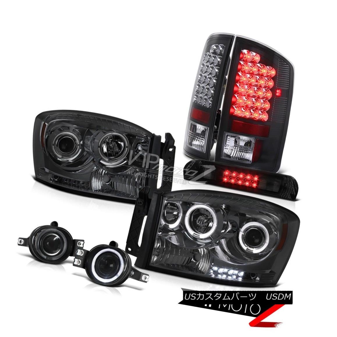ヘッドライト Rim Headlight Black Tail Light Projector Fog High Brake Cargo LED 2006 Dodge Ram リムヘッドライトブラックテールライトプロジェクターフォグハイブレーキカーゴLED 2006 Dodge Ram 【並行輸入品】