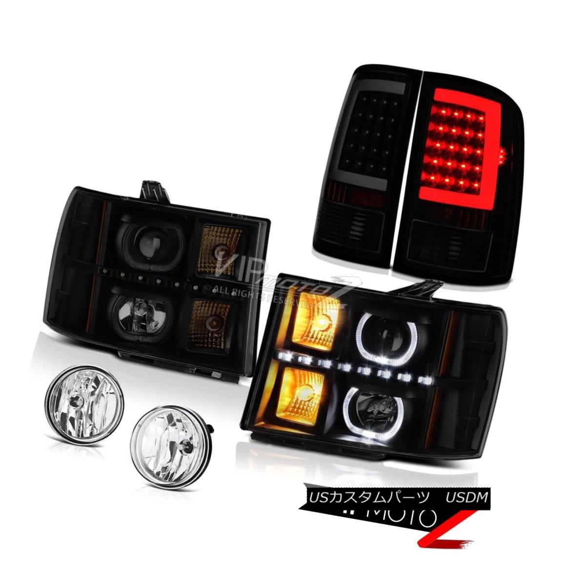 ヘッドライト 2008-2014 Sierra 3500 SL Tail Lights Headlamps Clear Chrome Foglights Tron Style 2008-2014シエラ3500 SLテールライトヘッドランプクリアクロームフォグライトトロンスタイル 【並行輸入品】