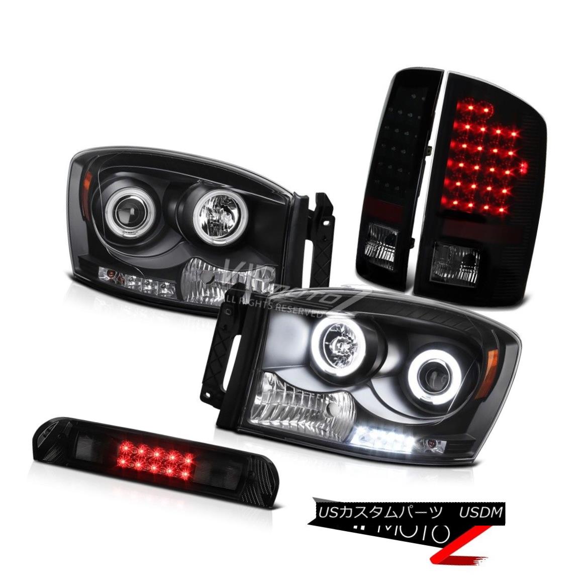 ヘッドライト 2X Black CCFL Headlights Sinister LED Tail Lights 3rd Cargo 07 08 Dodge Ram 2500 2X黒のCCFLヘッドライト不快なLEDテールライト3番目の貨物07 08ドッジラン2500 【並行輸入品】