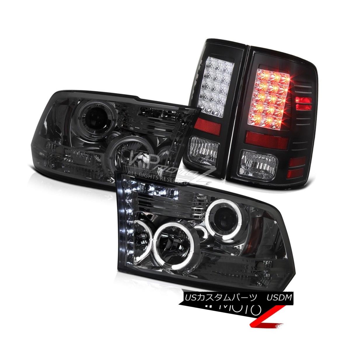 ヘッドライト Dodge Ram 09 10-17 Smoke Halo Projector Headlight+Black LED Tail Lights 14 15 16 Dodge Ram 09 10-17 Smoke Haloプロジェクターヘッドライト+ Blac k LEDテールライト14 15 16 【並行輸入品】
