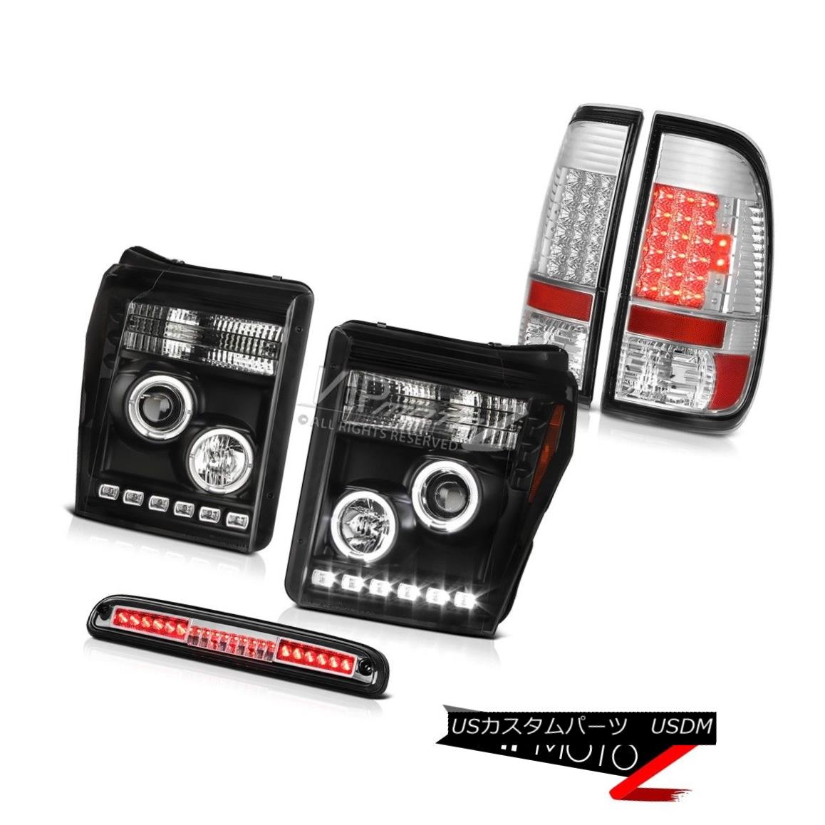 ヘッドライト 11-16 F250 Turobdiesel Clear Chrome Third Brake Light Tail Lamps Black Headlamps 11-16 F250ターボディーゼルクリアクローム第3ブレーキライトテールランプブラックヘッドランプ 【並行輸入品】