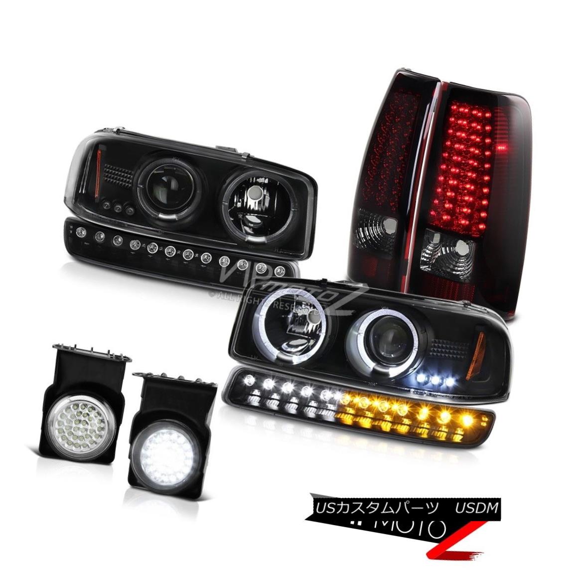 ヘッドライト 03-06 Sierra 3500HD Foglights led tail lamps matte black turn signal headlamps 03-06シエラ3500HDフォグライトテールランプマットブラックターンシグナルヘッドランプ 【並行輸入品】