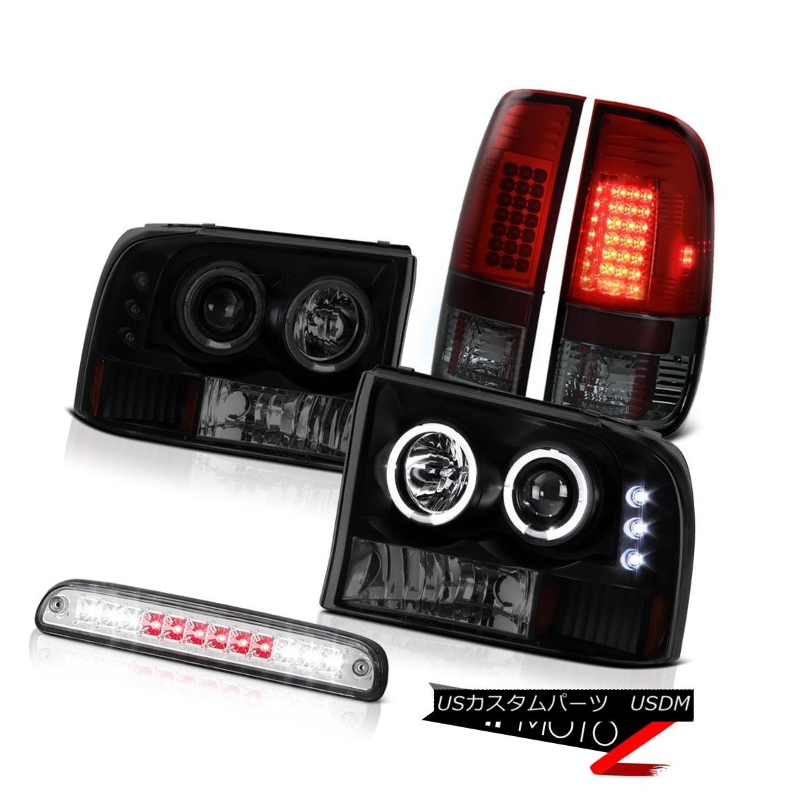 ヘッドライト Halo Headlights Smoke LED Chrome SMD Rear Taillight 99 00 01 02 03 04 F250 6.8L ハローヘッドライトスモークLEDクロムSMDリアテールライト99 00 01 02 03 04 F250 6.8L 【並行輸入品】