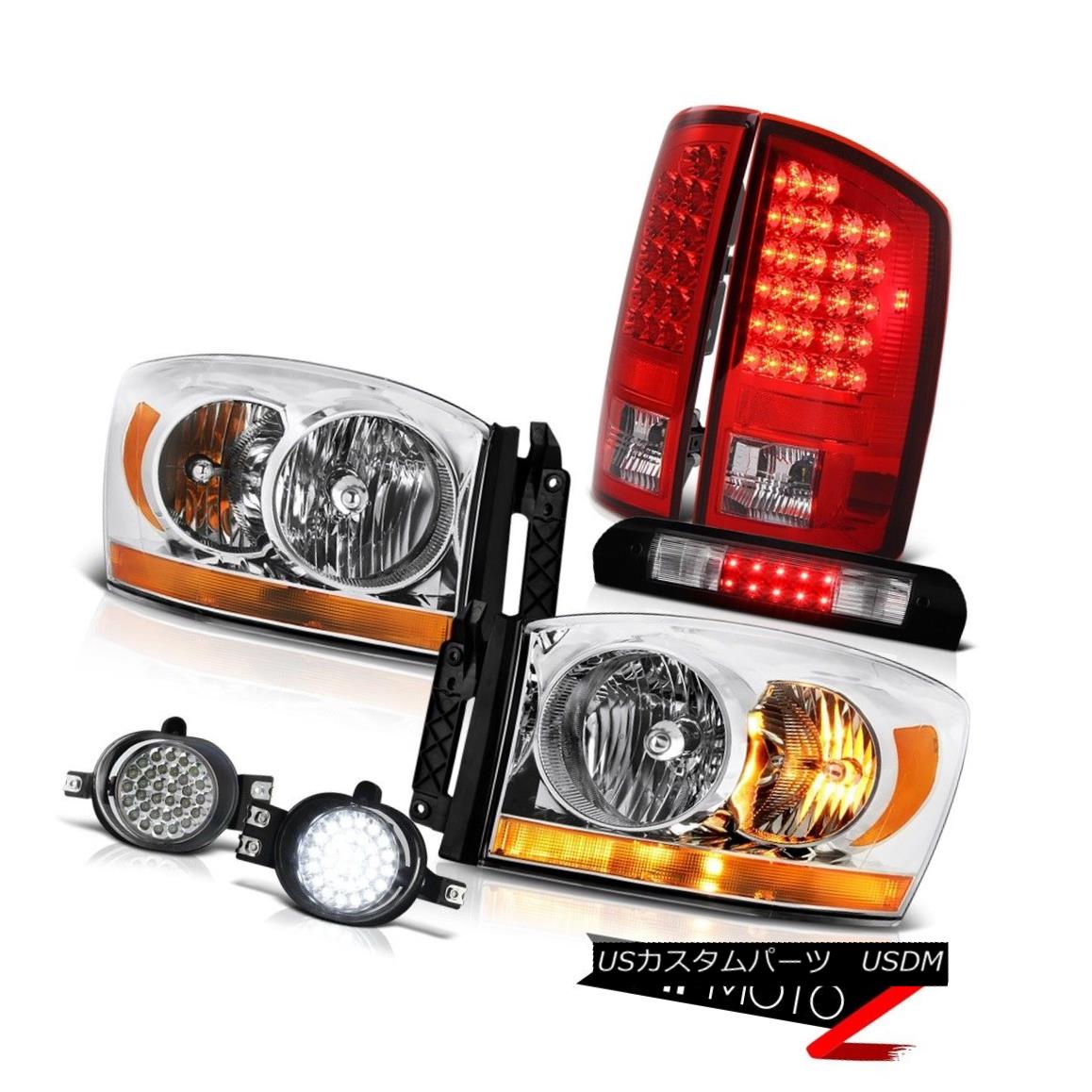ヘッドライト 2006 Dodge Ram Chrome Headlamps Foglights 3RD Brake Light Wine Red Rear Lamps 2006年ダッジラムクロームヘッドランプフォグライト3RDブレーキライトワインレッドリアランプ 【並行輸入品】