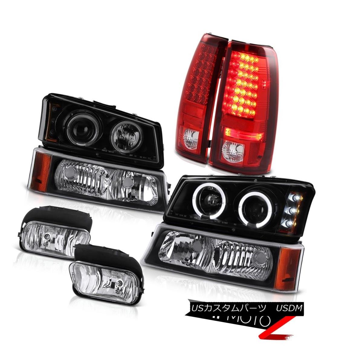 ヘッドライト Angel Eye Headlight Black BRIGHTEST LED Tail Lights Foglamps 03-06 Silverado Max エンジェルアイヘッドライトブラックBRIGHTEST LEDテールライトフォグライト03-06 Silverado Max 【並行輸入品】
