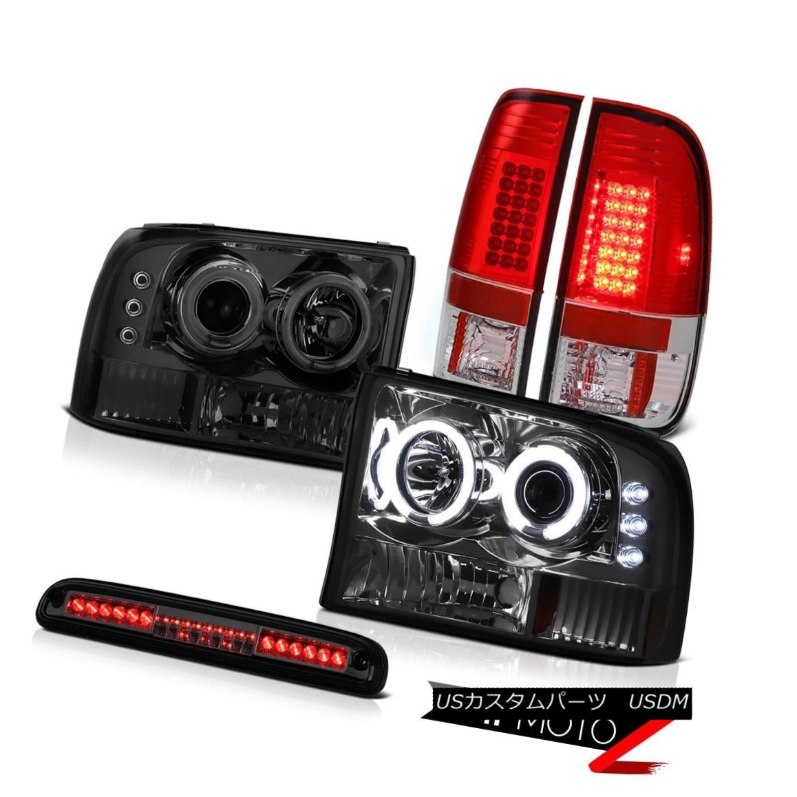 ヘッドライト 99-04 F250 XL Tinted CCFL DRL Headlight RED LED TailLight Assembly Brake Cargo 99-04 F250 XL色付きCCFL DRLヘッドライトRED LEDテールライトアセンブリブレーキ貨物 【並行輸入品】