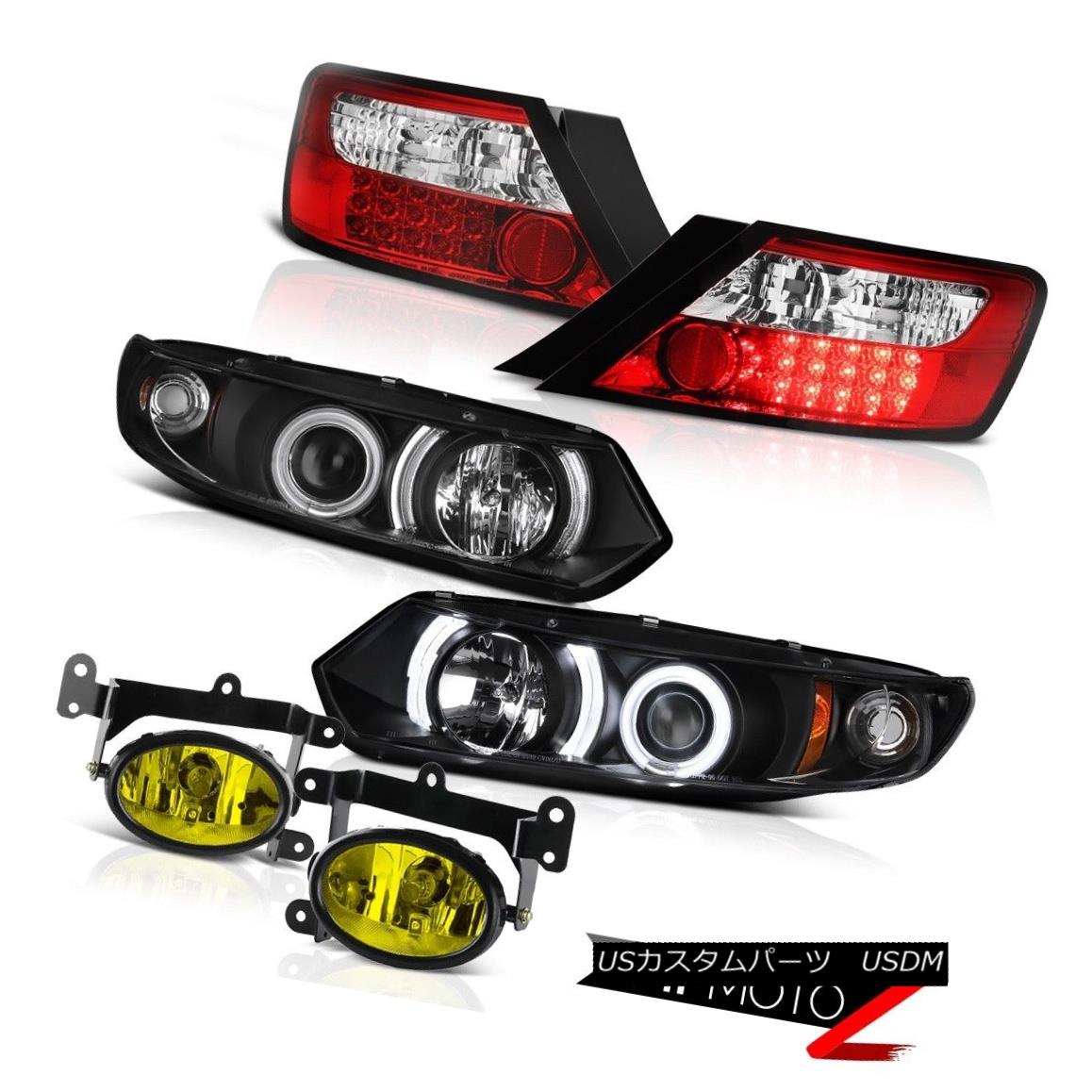 ヘッドライト 06-08 Honda Civic 2DR SI CCFL Halo Black Headlights Red Tail Lights Driving Fog 06-08ホンダシビック2DR SI CCFLハローブラックヘッドライトレッドテールライトドライビングフォグ 【並行輸入品】