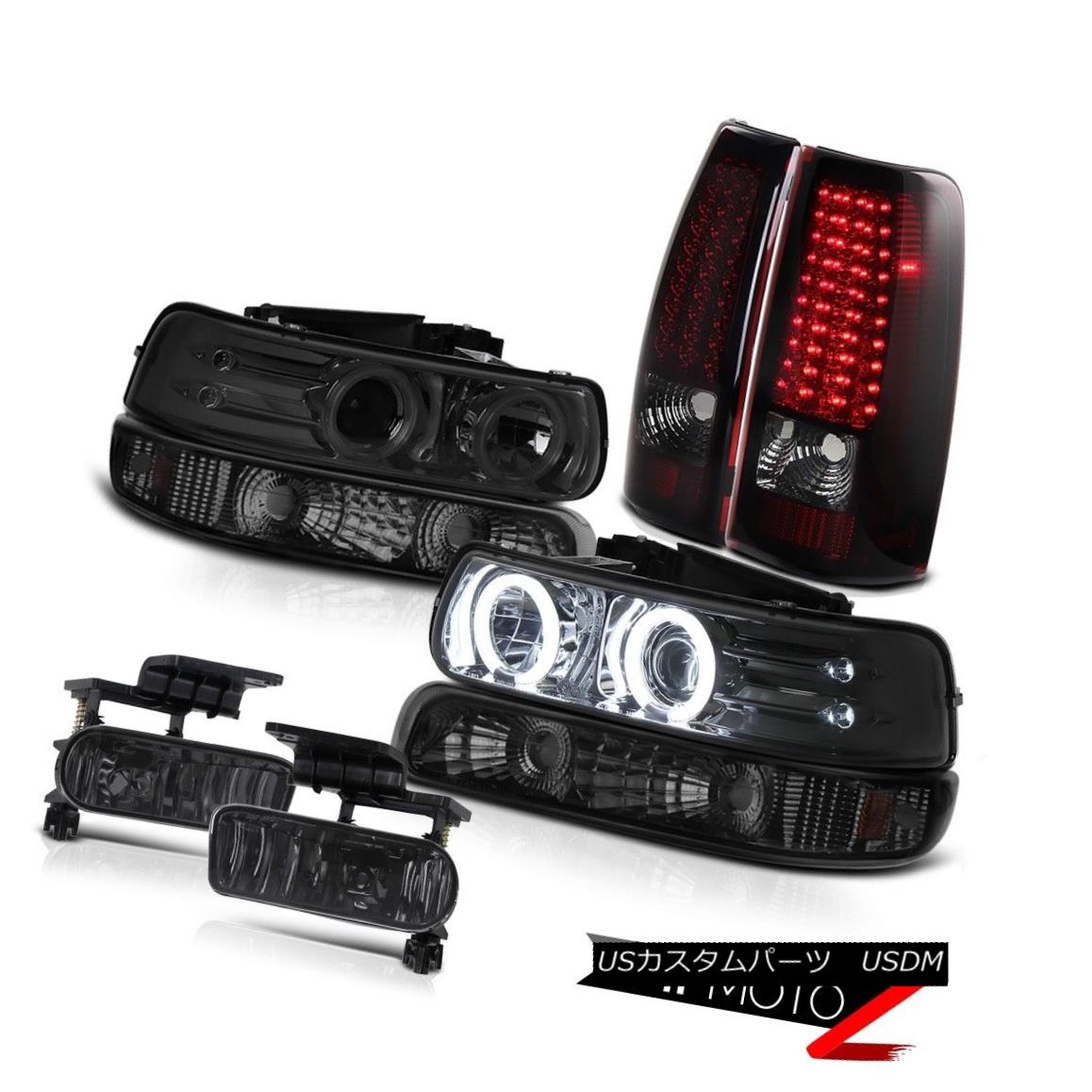 ヘッドライト CCFL Smoke Angel Eye Projector Headlight Smokey Red LED Tail Light Smoke Foglamp CCFLスモークエンジェルアイプロジェクターヘッドライトスモーキーレッドLEDテールライトスモークフォグライト 【並行輸入品】
