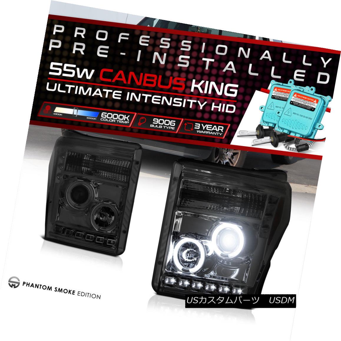 ヘッドライト {BUILT-IN HID LOW BEAM} 2011-2016 Ford F250 F350 F450 Smoke Headlights Lamps SET {HID LOW BEAMの構築} 2011-2016 Ford F250 F350 F450スモークヘッドライトランプSET 【並行輸入品】